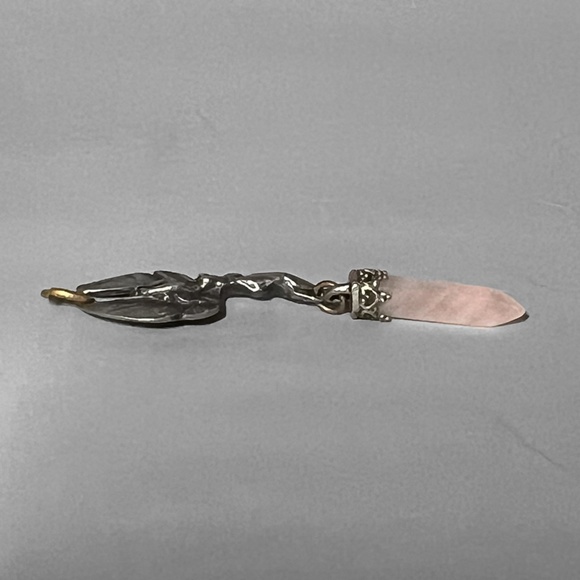 Angel with Rose Quartz Point Pendant - Picture 3 of 4